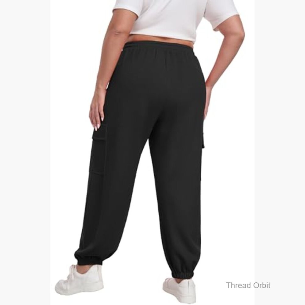 Plus Size Cargo Sweatpants Adjustable Drawstring … - image 4